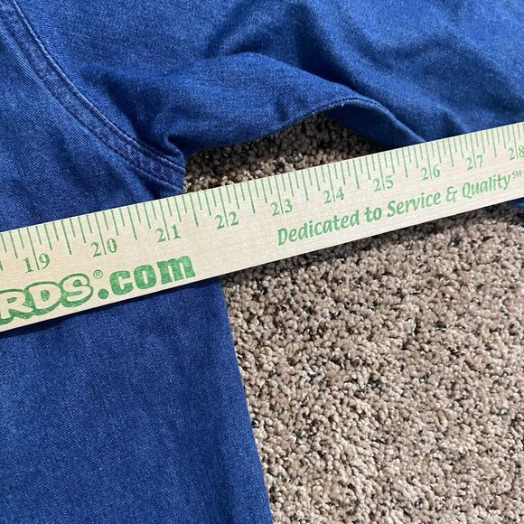 GEPETTO Denim Button Up Shirt Tunic Top VTG Embellished Western Cowgirl Rodeo M - Picture 6 of 7